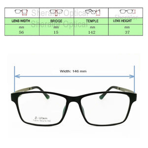 ULTEM rectangle optical myopia Hyperopia eyeglasses frame with megnatic clip on removable polarized sunglasses for men