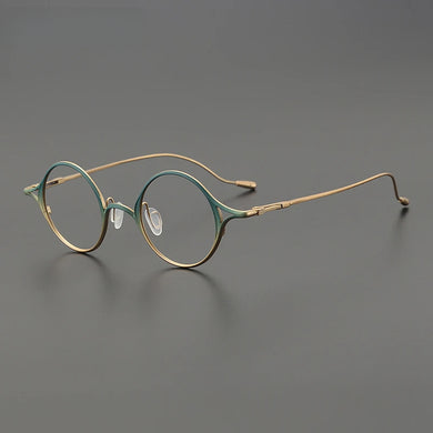 Gatenac Vintage Pure Titanium Glasses Frame For Men 2025 New Round Eyeglasses Frame Women Luxury Brand Ultra Light Small Eyewear