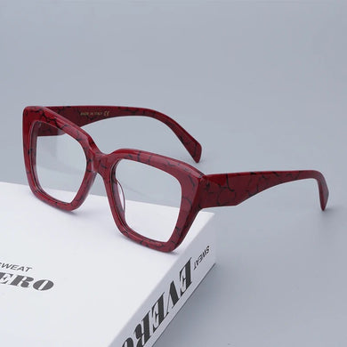 09ZV Original Polygon Sunglasses Acetate Handmade Luxury Black White Eyeglasses Women Classical Royal Eyewear for Men with Case