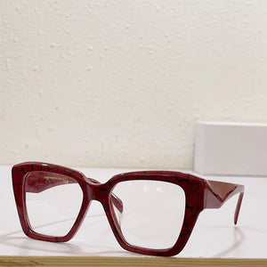 09ZV Original Polygon Sunglasses Acetate Handmade Luxury Black White Eyeglasses Women Classical Royal Eyewear for Men with Case