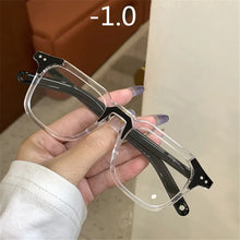 Load image into Gallery viewer, -1.0-1.5 -2-2.5-3-3.5 Finished Myopia Glasses Women Men Short-sighted Black Clear Glasses with diopters minus -4