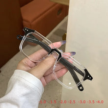 Load image into Gallery viewer, -1.0-1.5 -2-2.5-3-3.5 Finished Myopia Glasses Women Men Short-sighted Black Clear Glasses with diopters minus -4