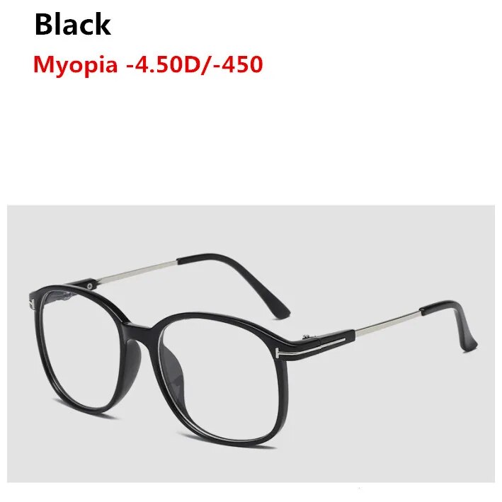 -1.0,-1.5~ -4.0Round Finished Myopia Spectacle  Eyeglasses Optical Men Women Student Eyewear Prescription AC Lens Glasses Frame