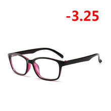 Carica l&#39;immagine nel visualizzatore di Gallery, -1.00 -1.25 -1.50 -1.75 -2.00 -2.25 To -4.0 Finished Myopia Glasses Women Men Short-sight Eyewear Outer Black Inner Blue Frame