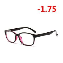 Carica l&#39;immagine nel visualizzatore di Gallery, -1.00 -1.25 -1.50 -1.75 -2.00 -2.25 To -4.0 Finished Myopia Glasses Women Men Short-sight Eyewear Outer Black Inner Blue Frame