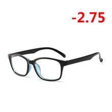 Carica l&#39;immagine nel visualizzatore di Gallery, -1.00 -1.25 -1.50 -1.75 -2.00 -2.25 To -4.0 Finished Myopia Glasses Women Men Short-sight Eyewear Outer Black Inner Blue Frame