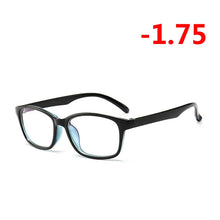 Carica l&#39;immagine nel visualizzatore di Gallery, -1.00 -1.25 -1.50 -1.75 -2.00 -2.25 To -4.0 Finished Myopia Glasses Women Men Short-sight Eyewear Outer Black Inner Blue Frame