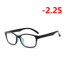 Carica l&#39;immagine nel visualizzatore di Gallery, -1.00 -1.25 -1.50 -1.75 -2.00 -2.25 To -4.0 Finished Myopia Glasses Women Men Short-sight Eyewear Outer Black Inner Blue Frame
