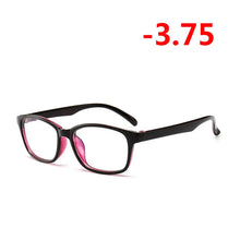 Carica l&#39;immagine nel visualizzatore di Gallery, -1.00 -1.25 -1.50 -1.75 -2.00 -2.25 To -4.0 Finished Myopia Glasses Women Men Short-sight Eyewear Outer Black Inner Blue Frame
