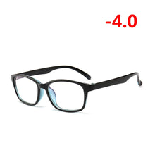Carica l&#39;immagine nel visualizzatore di Gallery, -1.00 -1.25 -1.50 -1.75 -2.00 -2.25 To -4.0 Finished Myopia Glasses Women Men Short-sight Eyewear Outer Black Inner Blue Frame