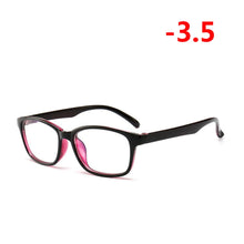 Carica l&#39;immagine nel visualizzatore di Gallery, -1.00 -1.25 -1.50 -1.75 -2.00 -2.25 To -4.0 Finished Myopia Glasses Women Men Short-sight Eyewear Outer Black Inner Blue Frame