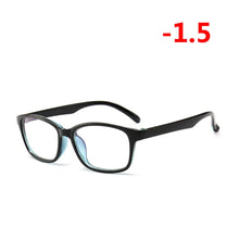 Carica l&#39;immagine nel visualizzatore di Gallery, -1.00 -1.25 -1.50 -1.75 -2.00 -2.25 To -4.0 Finished Myopia Glasses Women Men Short-sight Eyewear Outer Black Inner Blue Frame