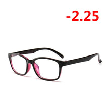 Carica l&#39;immagine nel visualizzatore di Gallery, -1.00 -1.25 -1.50 -1.75 -2.00 -2.25 To -4.0 Finished Myopia Glasses Women Men Short-sight Eyewear Outer Black Inner Blue Frame
