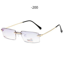 Load image into Gallery viewer, -1 -1.5 -2 -2.5 -3 -3.5 -4 -Finished Myopia Glasses Women Men  Rimless Anti-blue light Students Short Sight Eyewear for Unisex