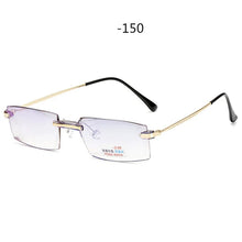Load image into Gallery viewer, -1 -1.5 -2 -2.5 -3 -3.5 -4 -Finished Myopia Glasses Women Men  Rimless Anti-blue light Students Short Sight Eyewear for Unisex