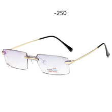 Load image into Gallery viewer, -1 -1.5 -2 -2.5 -3 -3.5 -4 -Finished Myopia Glasses Women Men  Rimless Anti-blue light Students Short Sight Eyewear for Unisex