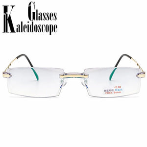 -1 -1.5 -2 -2.5 -3 -3.5 -4 -Finished Myopia Glasses Women Men  Rimless Anti-blue light Students Short Sight Eyewear for Unisex