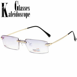 -1 -1.5 -2 -2.5 -3 -3.5 -4 -Finished Myopia Glasses Women Men  Rimless Anti-blue light Students Short Sight Eyewear for Unisex