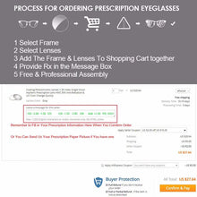 Carica l&#39;immagine nel visualizzatore di Gallery, 1.61 Anti-Blue Ray Prescription Optical Eyeglasses Spectacles Lenses 1 Pair Rx-able Lenses Free Assembly with Glasses Frame