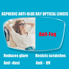 Carica l&#39;immagine nel visualizzatore di Gallery, 1.61 Anti-Fog lenses Anti-Blue Ray Prescription Optical Eyeglasses Spectacles Free Assembly with Glasses Frame
