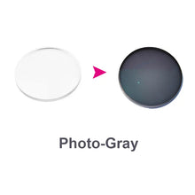 Load image into Gallery viewer, 1.61 Photochromic-Gray Lenses with Anti-blue Ray Protection Optical Prescription Glasses Lenses Anti-reflective and Anti-glare