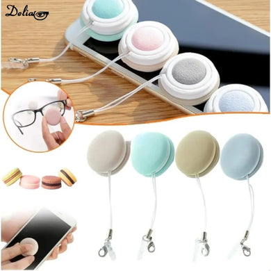 1 Pcs Candy Color Macaron Shape Mobile Phone Screen Wipe Portable Sunglasses Reading Glasses Wipe Myopia Glasses Cleaning Tools