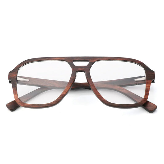 Montatura per occhiali da vista in legno naturale al 100% per uomo Occhiali da vista da donna in legno con lenti trasparenti con custodia 56336