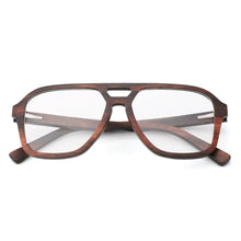 Load image into Gallery viewer, 100% Natural Wood eyeglasses Frame for Men Wooden Women Optical Glasses with Clear Lens with case 56336