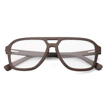 Load image into Gallery viewer, 100% Natural Wood eyeglasses Frame for Men Wooden Women Optical Glasses with Clear Lens with case 56336