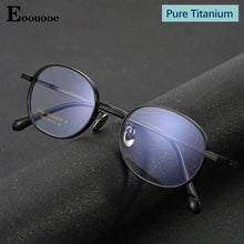 Load image into Gallery viewer, 100% Pure Titanium Men Women Glasses Frame Vintage Retro Broadside Blocking lens Design Oval Eyewear Anti Blue Light Optical