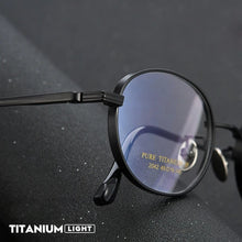 Load image into Gallery viewer, 100% Pure Titanium Men Women Glasses Frame Vintage Retro Broadside Blocking lens Design Oval Eyewear Anti Blue Light Optical
