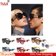 Load image into Gallery viewer, 10pcs Bulk   Square Sunglasses Summer Women Big Frame Colorful Sun Glasses Female Oversized Unisex Shades Eyewear 8117