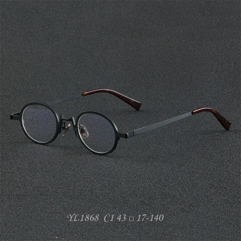 1868 Vintage Personalized Round Frame Glasses Frame Men's Optical Prescription Alloy Glasses Frames Male Anti Blue Light Eyewear