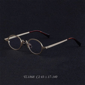 1868 Vintage Personalized Round Frame Glasses Frame Men's Optical Prescription Alloy Glasses Frames Male Anti Blue Light Eyewear