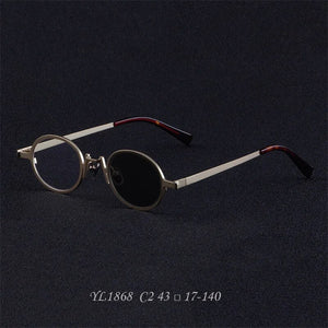 1868 Vintage Personalized Round Frame Glasses Frame Men's Optical Prescription Alloy Glasses Frames Male Anti Blue Light Eyewear