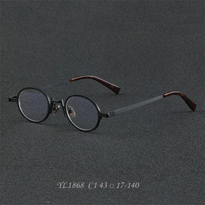 1868 Vintage Personalized Round Frame Glasses Frame Men's Optical Prescription Alloy Glasses Frames Male Anti Blue Light Eyewear
