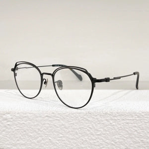 19-0051 YY Japanese Pure Titanium Brand Designer Glasses Frames Men Personalized  Eyeglasses Round Style Eyewear