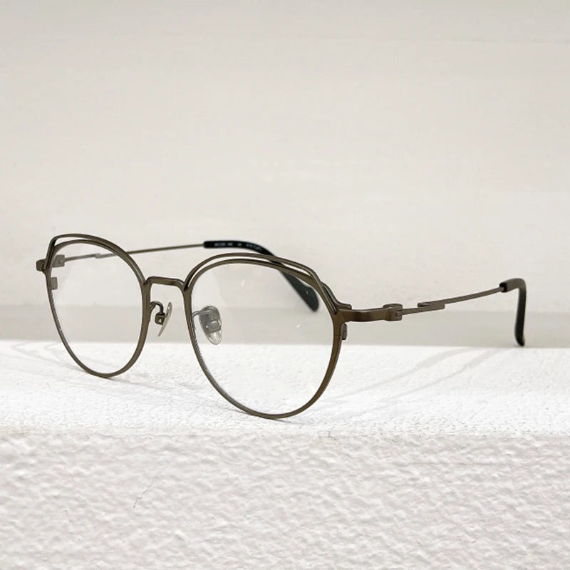 19-0051 YY Japanese Pure Titanium Brand Designer Glasses Frames Men Personalized  Eyeglasses Round Style Eyewear
