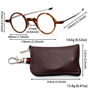 1PC Lightweight Mini Reading Glasses for Women & Men Compact Folding Reading Eyeglasses Portable Readers with Keychain Case