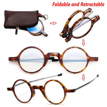 Carica l&#39;immagine nel visualizzatore di Gallery, 1PC Lightweight Mini Reading Glasses for Women &amp; Men Compact Folding Reading Eyeglasses Portable Readers with Keychain Case