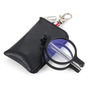 1PC Lightweight Mini Reading Glasses for Women & Men Compact Folding Reading Eyeglasses Portable Readers with Keychain Case