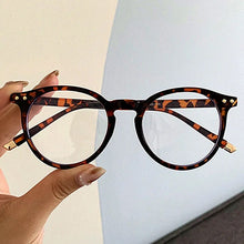 Load image into Gallery viewer, 1Pc Fashionable Leopard Anti-blue Light Glasses Frame for Women Vintage Blue Light Computer Men Spectacle Round Optical Eyewear