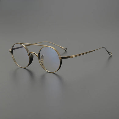 Vintage Pure Titanium Eyeglasses Frame Men Retro Round Pilot Glasses Frame Women Japan Luxury Brand Designer Small Face Eyewear