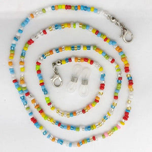 1pc Eye Wear Accessories Beaded Glasses Chain with 2 Silicone Buckle Non-slip Glasses Necklace Glasses Strap Women Men