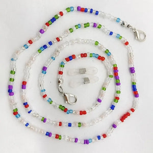 1pc Eye Wear Accessories Beaded Glasses Chain with 2 Silicone Buckle Non-slip Glasses Necklace Glasses Strap Women Men