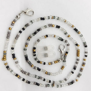 1pc Eye Wear Accessories Beaded Glasses Chain with 2 Silicone Buckle Non-slip Glasses Necklace Glasses Strap Women Men