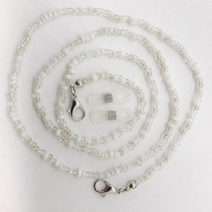 1pc Eye Wear Accessories Beaded Glasses Chain with 2 Silicone Buckle Non-slip Glasses Necklace Glasses Strap Women Men