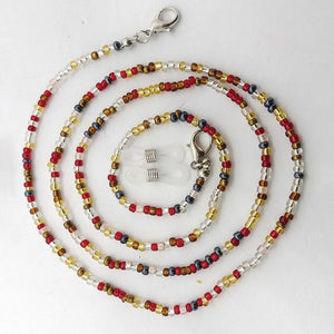 1pc Eye Wear Accessories Beaded Glasses Chain with 2 Silicone Buckle Non-slip Glasses Necklace Glasses Strap Women Men