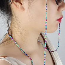 Carica l&#39;immagine nel visualizzatore di Gallery, 1pc Eye Wear Accessories Beaded Glasses Chain with 2 Silicone Buckle Non-slip Glasses Necklace Glasses Strap Women Men