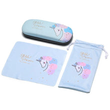 Load image into Gallery viewer, 1set Protable Unicorn Kawaii Cute Cartoon Glasses Box With Bags And Glasses Cloth Spectacle Case Gift
